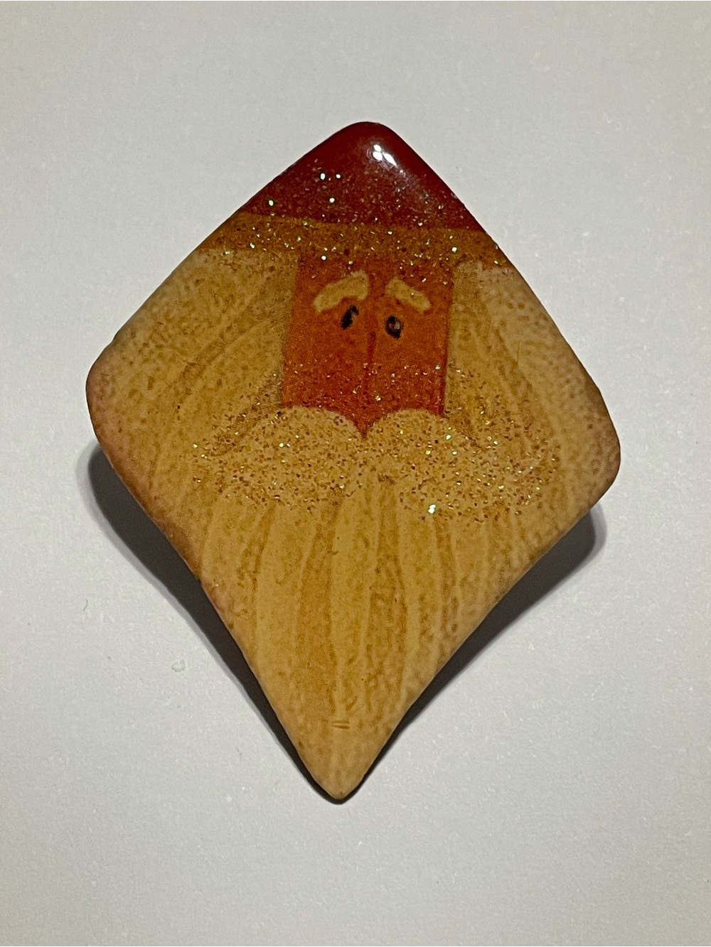 Vintage Hand Painted Santa Claus Christmas Pin #8645